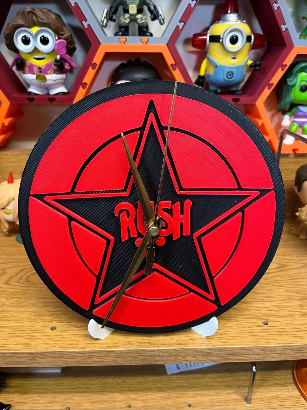 Star Logo Red & Black Wall Clock - Branded Fan Decor Rush